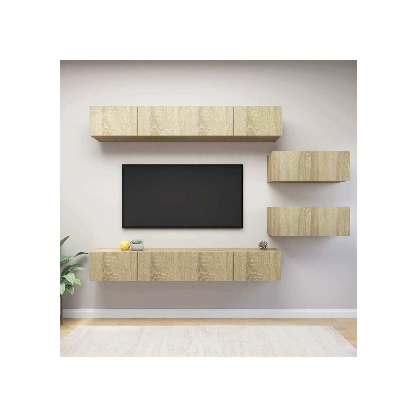 Ensemble de meuble TV 6 pcs Chêne sonoma Bois d'ingénierie