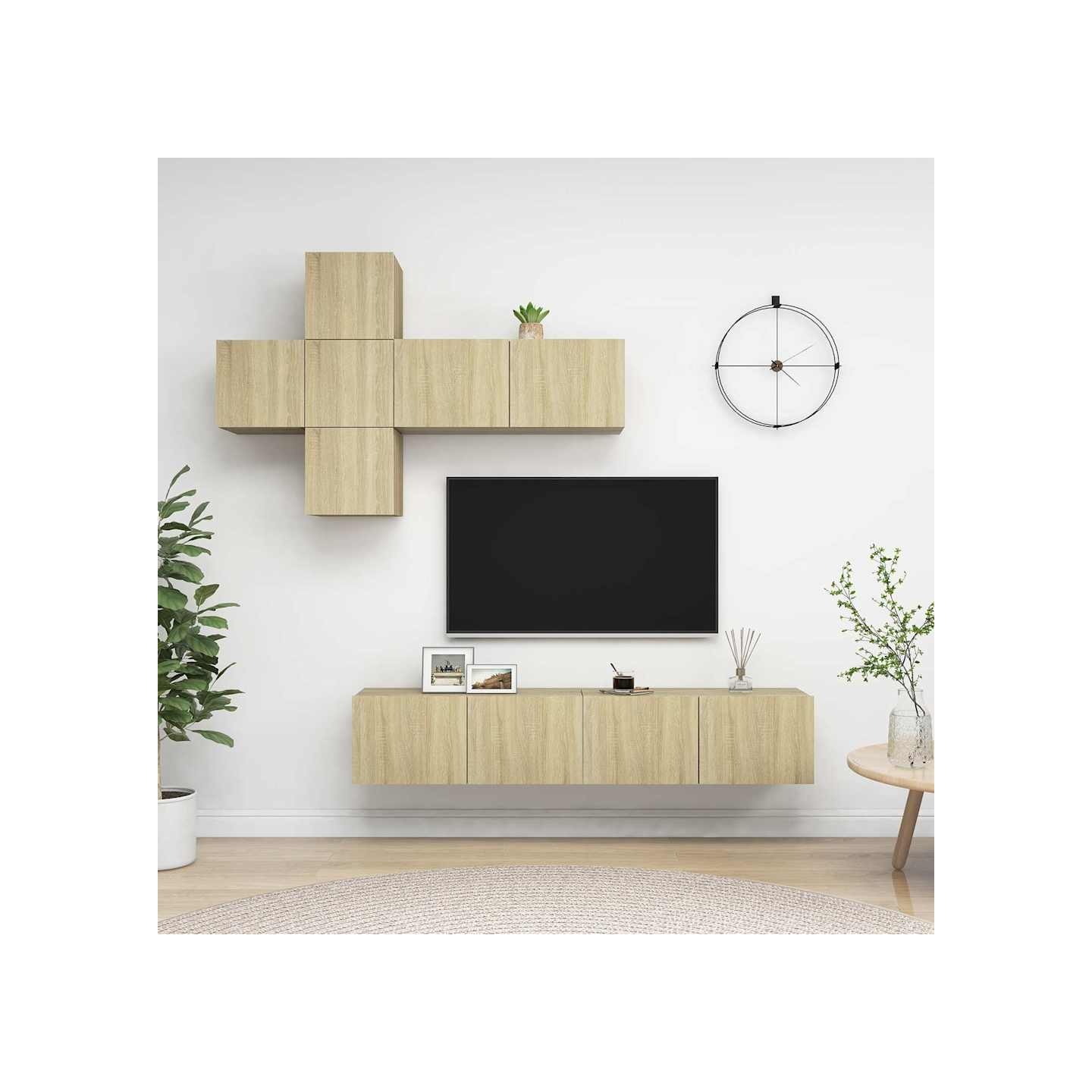Ensemble de meuble TV 7 pcs Chêne sonoma Bois d'ingénierie