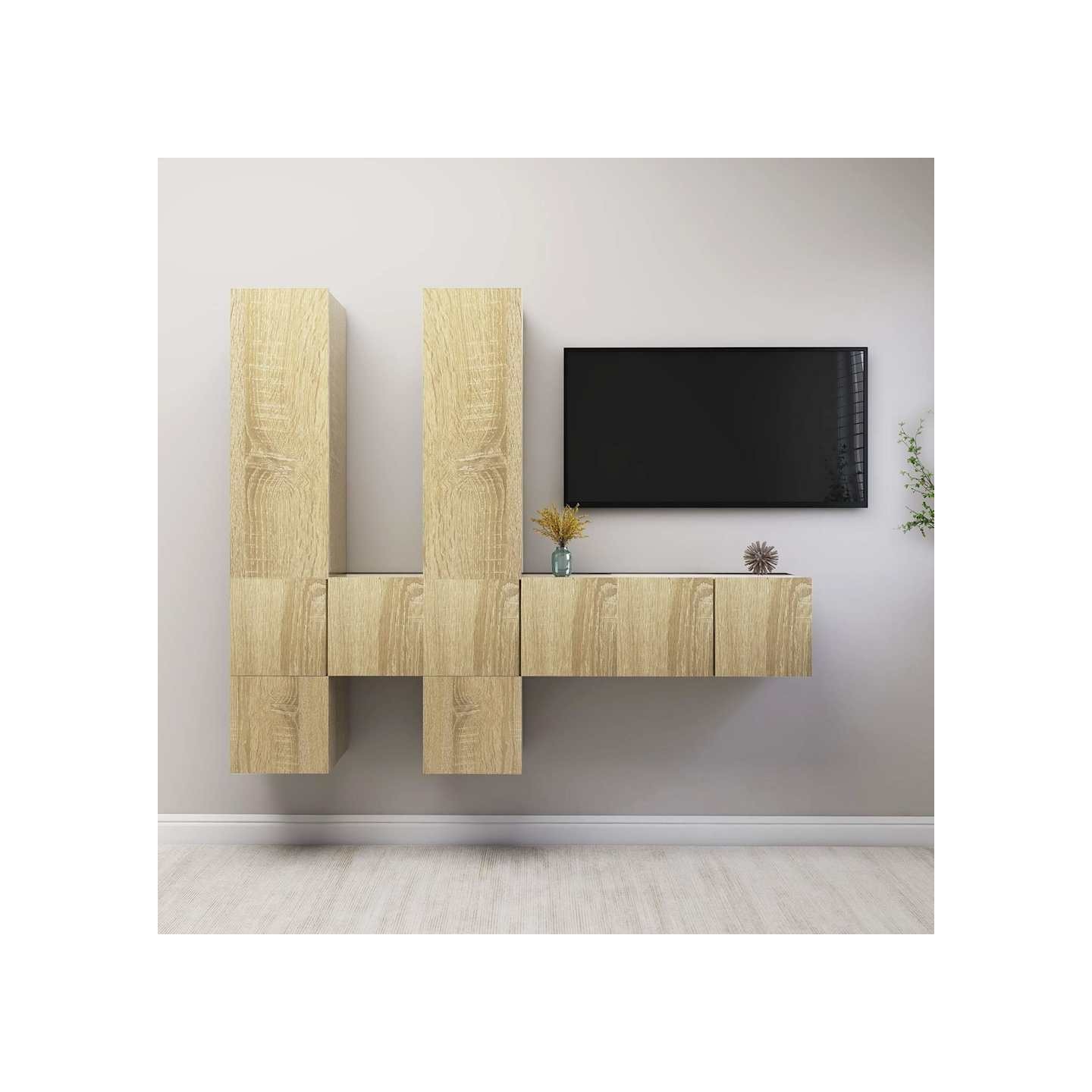 Ensemble de meubles TV 7 pcs Chêne sonoma Bois d'ingénierie