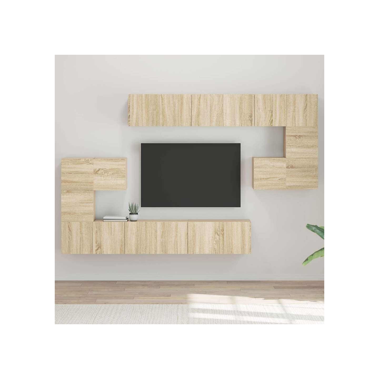Ensemble de meubles TV 10 pcs Chêne sonoma Bois d'ingénierie