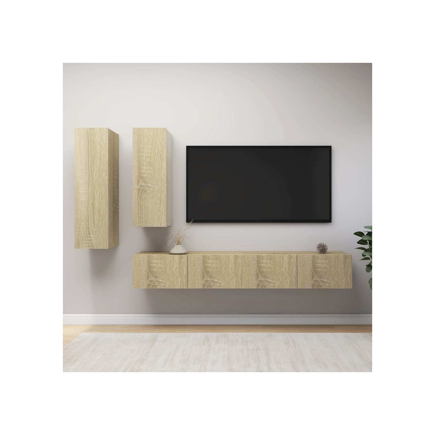 Ensemble de meubles TV 4 pcs Chêne sonoma Bois d'ingénierie
