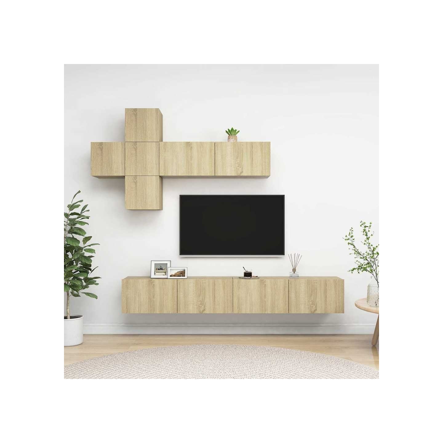 Ensemble de meubles TV 7 pcs Chêne sonoma Bois d'ingénierie