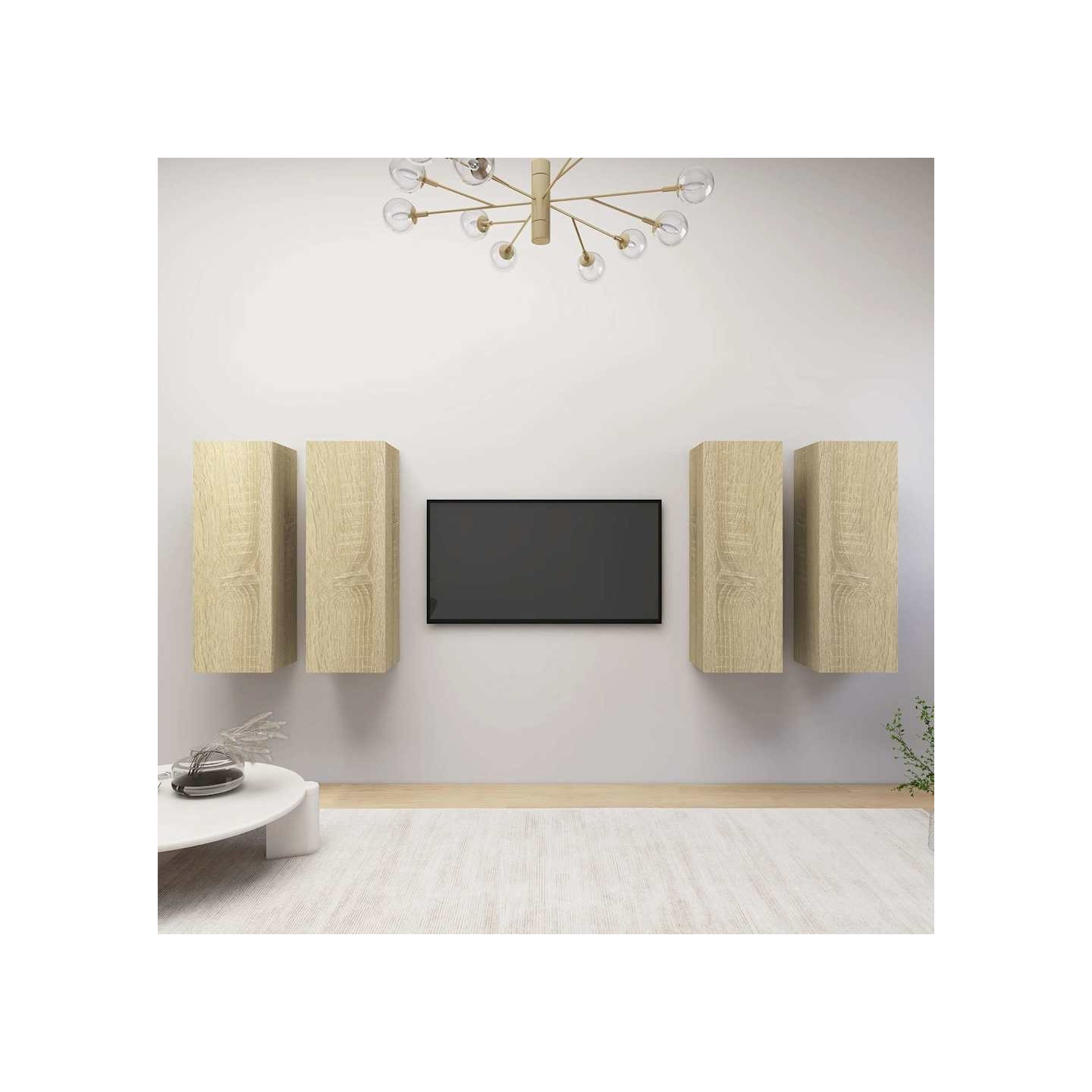 Meubles TV 4 pcs Chêne sonoma 30,5x30x90 cm Bois d'ingénierie