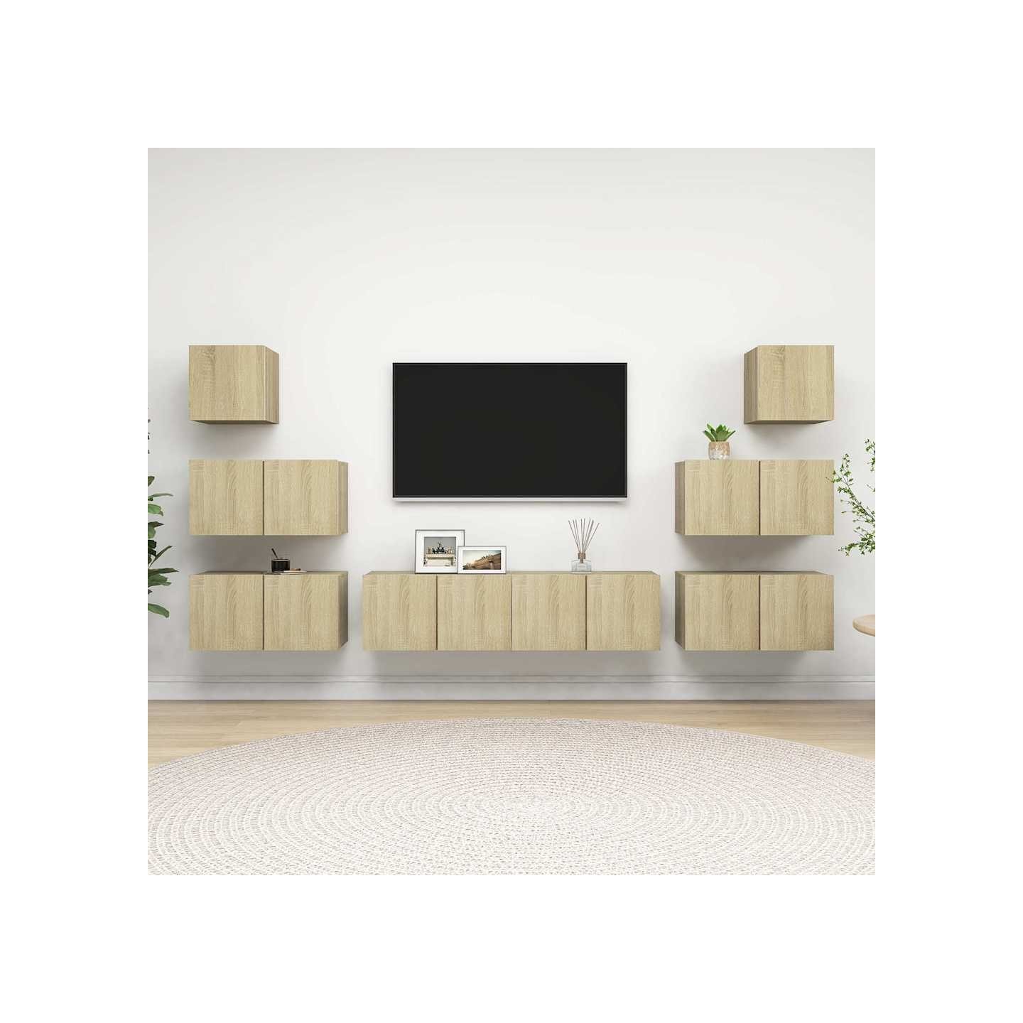Ensemble de meubles TV 8 pcs Chêne sonoma Bois d'ingénierie