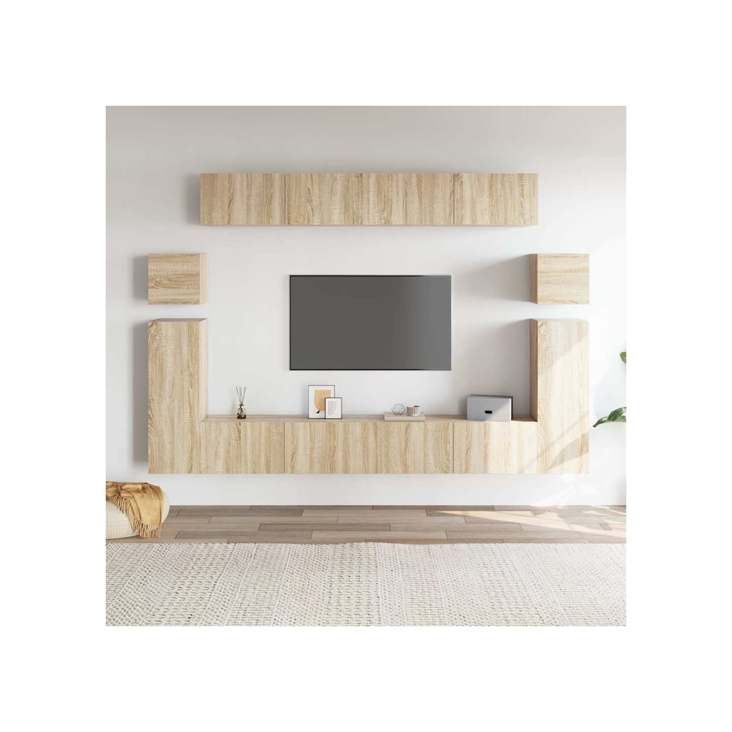 Ensemble de meubles TV 8 pcs Chêne sonoma Bois d'ingénierie