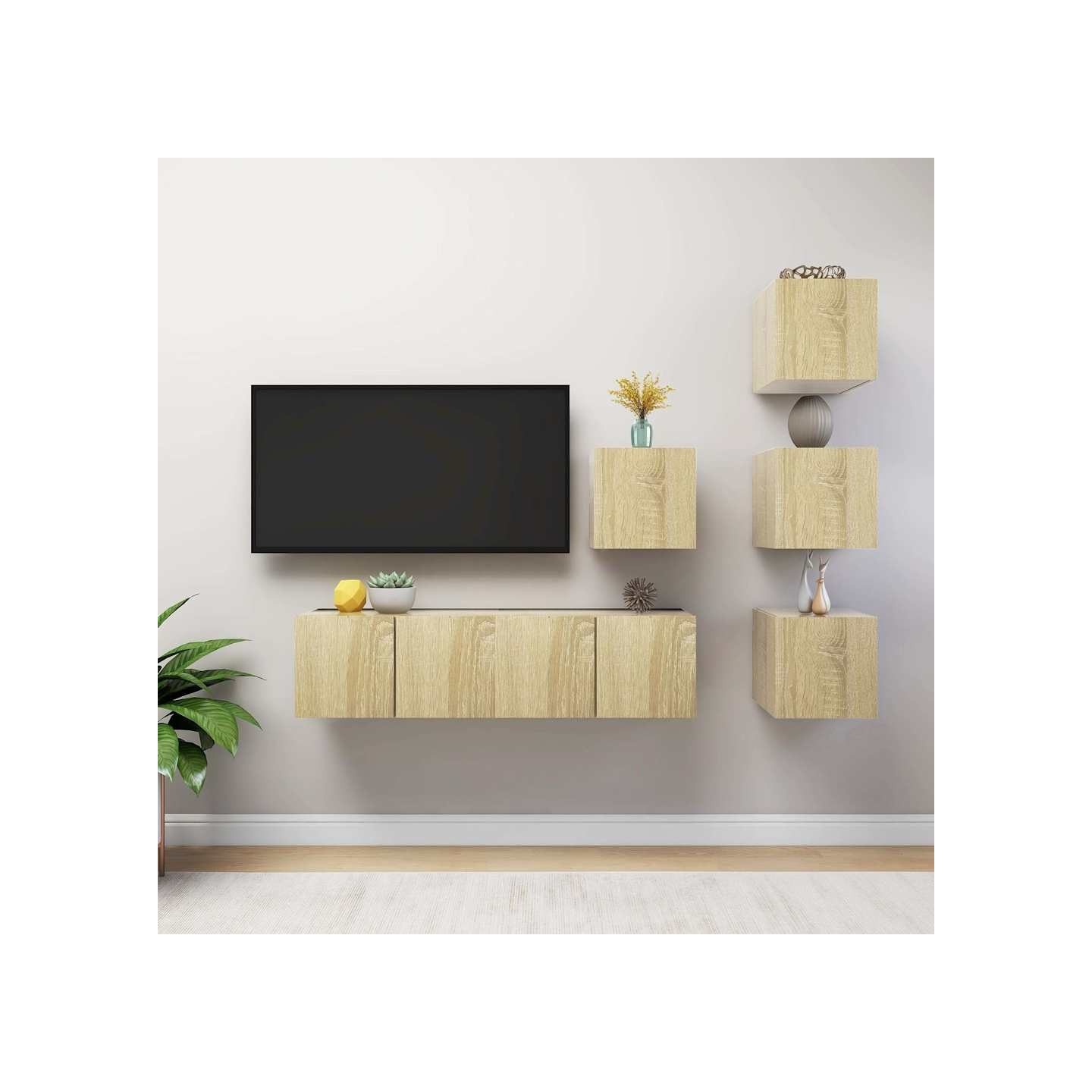 Ensemble de meubles TV 6 pcs Chêne sonoma Bois d'ingénierie