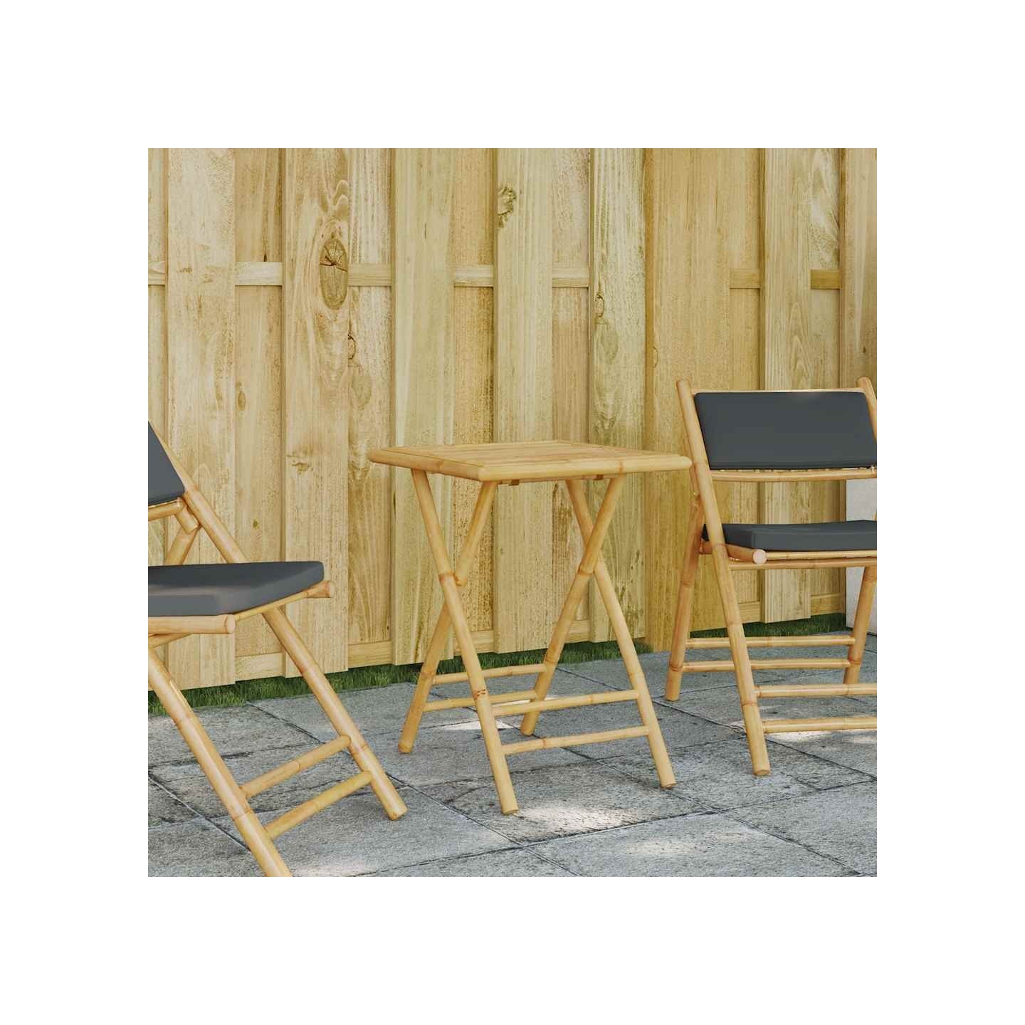 Table de jardin pliable 55x55x75 cm bambou