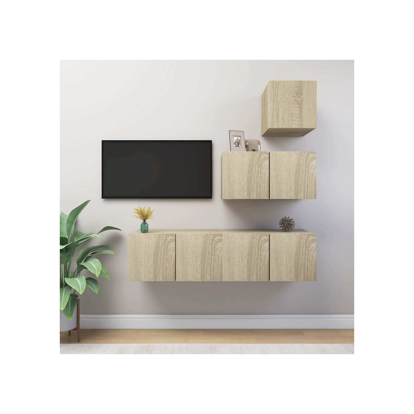 Ensemble de meubles TV 4 pcs Chêne sonoma Bois d'ingénierie