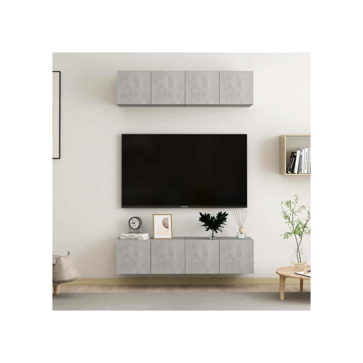 Meubles TV 4 pcs Gris béton 60x30x30 cm Bois d'ingénierie