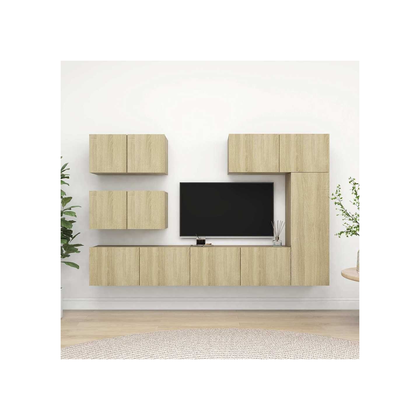 Ensemble de meuble TV 6 pcs Chêne sonoma Bois d'ingénierie