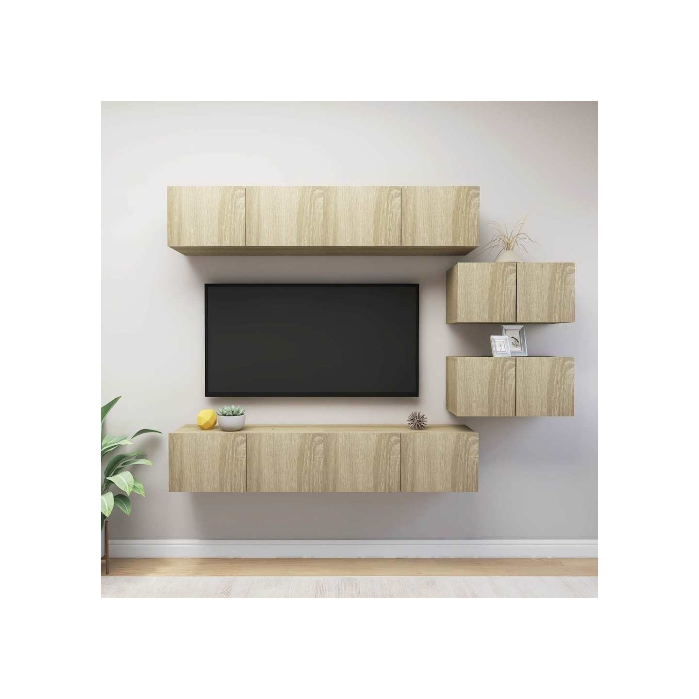 Ensemble de meuble TV 6 pcs Chêne sonoma Bois d'ingénierie