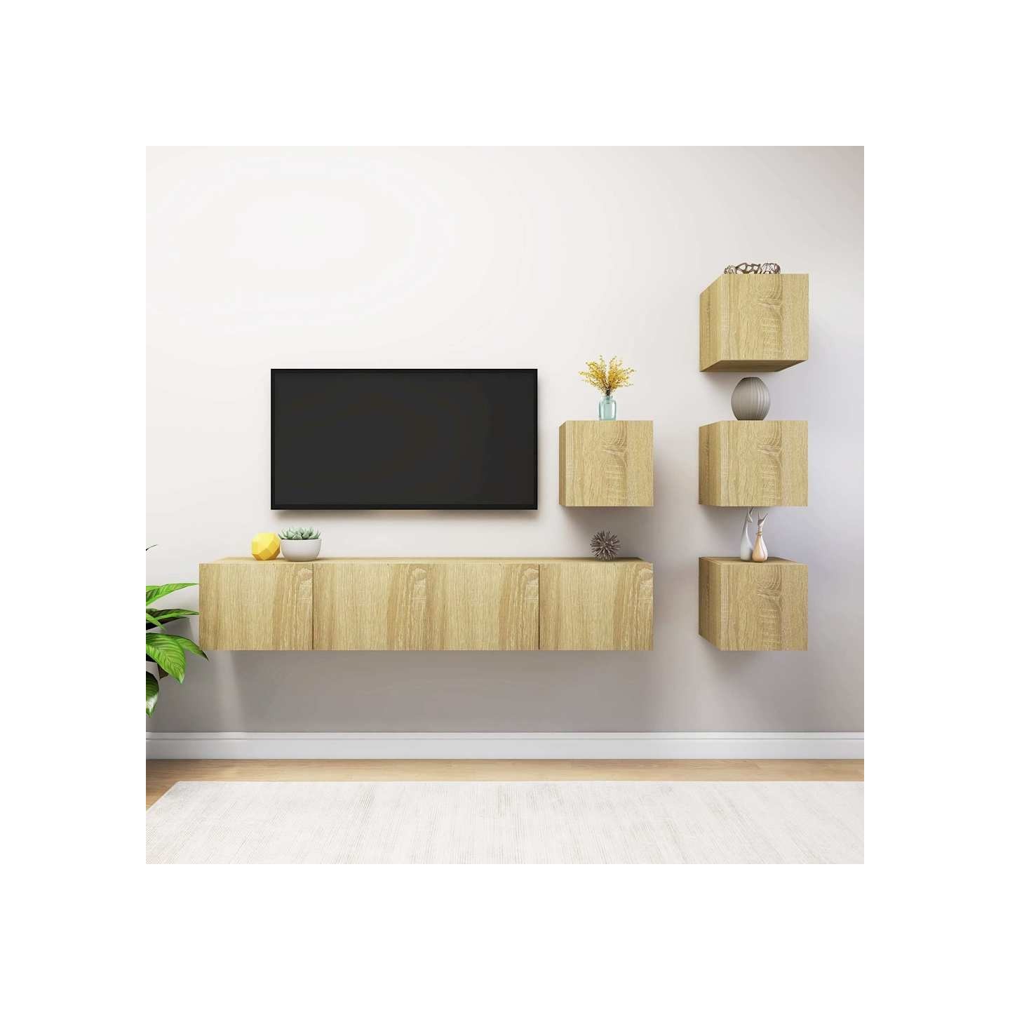 Ensemble de meuble TV 6 pcs Chêne sonoma Bois d'ingénierie