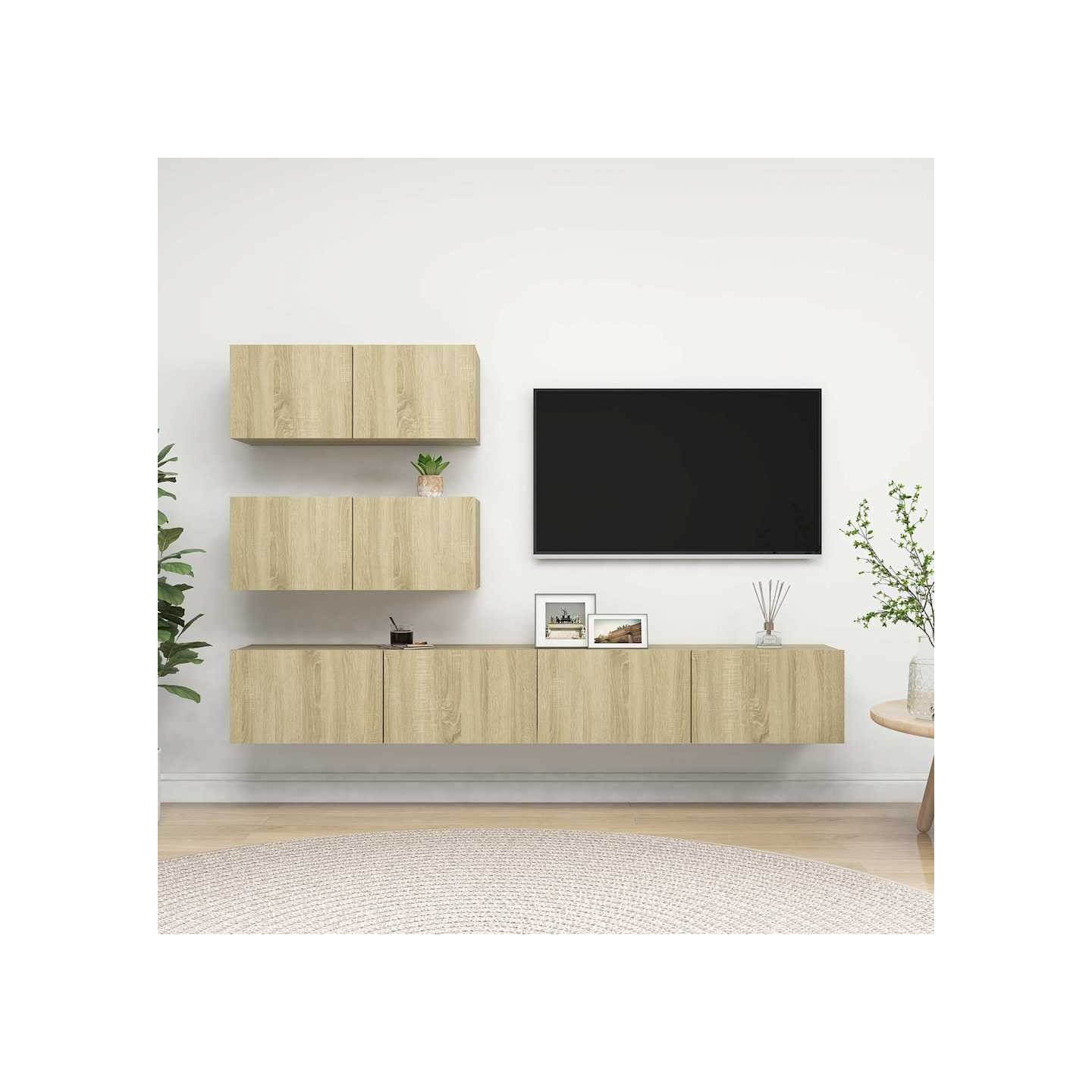 Ensemble de meuble TV 4 pcs Chêne sonoma Bois d'ingénierie