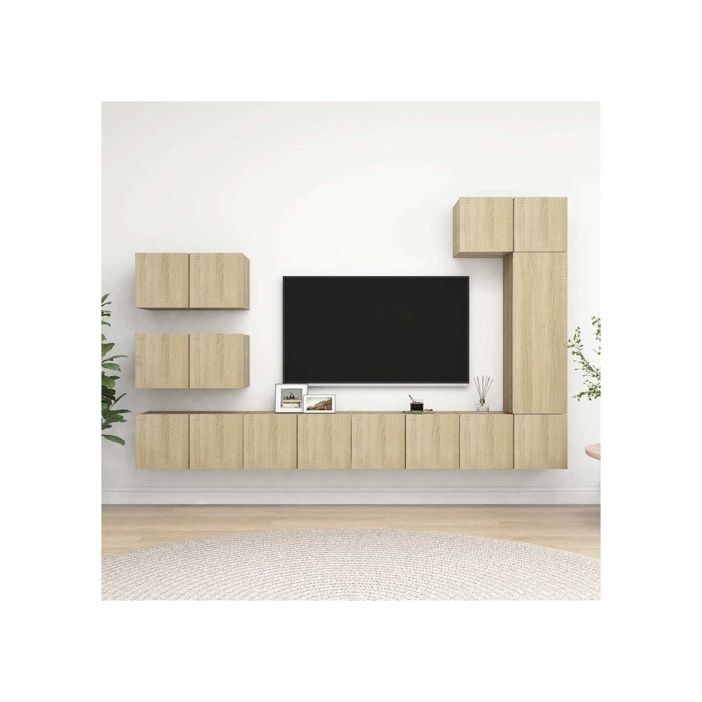 Ensemble de meubles TV 8 pcs Chêne sonoma Bois d'ingénierie