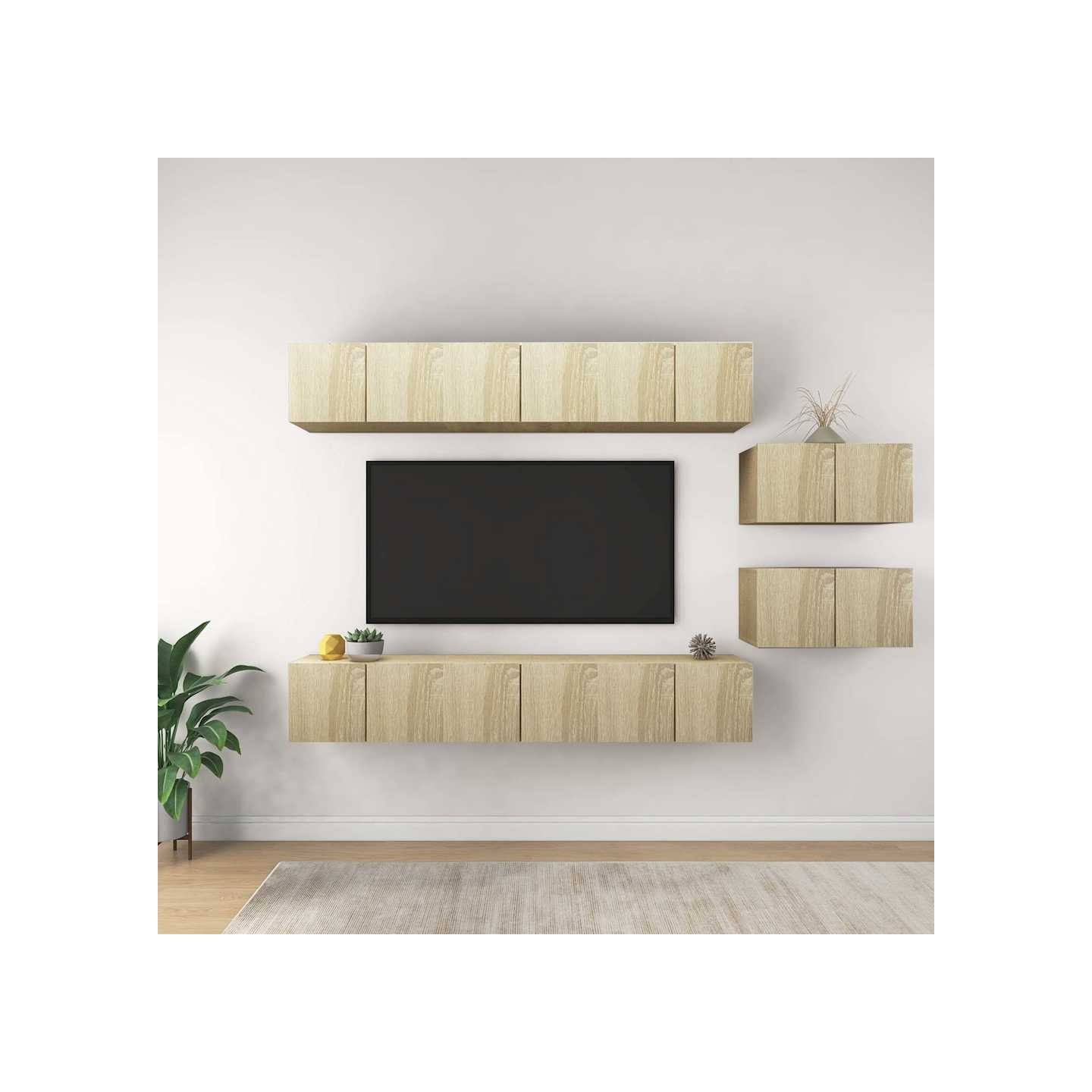 Meubles TV 8 pcs Chêne sonoma Bois d'ingénierie
