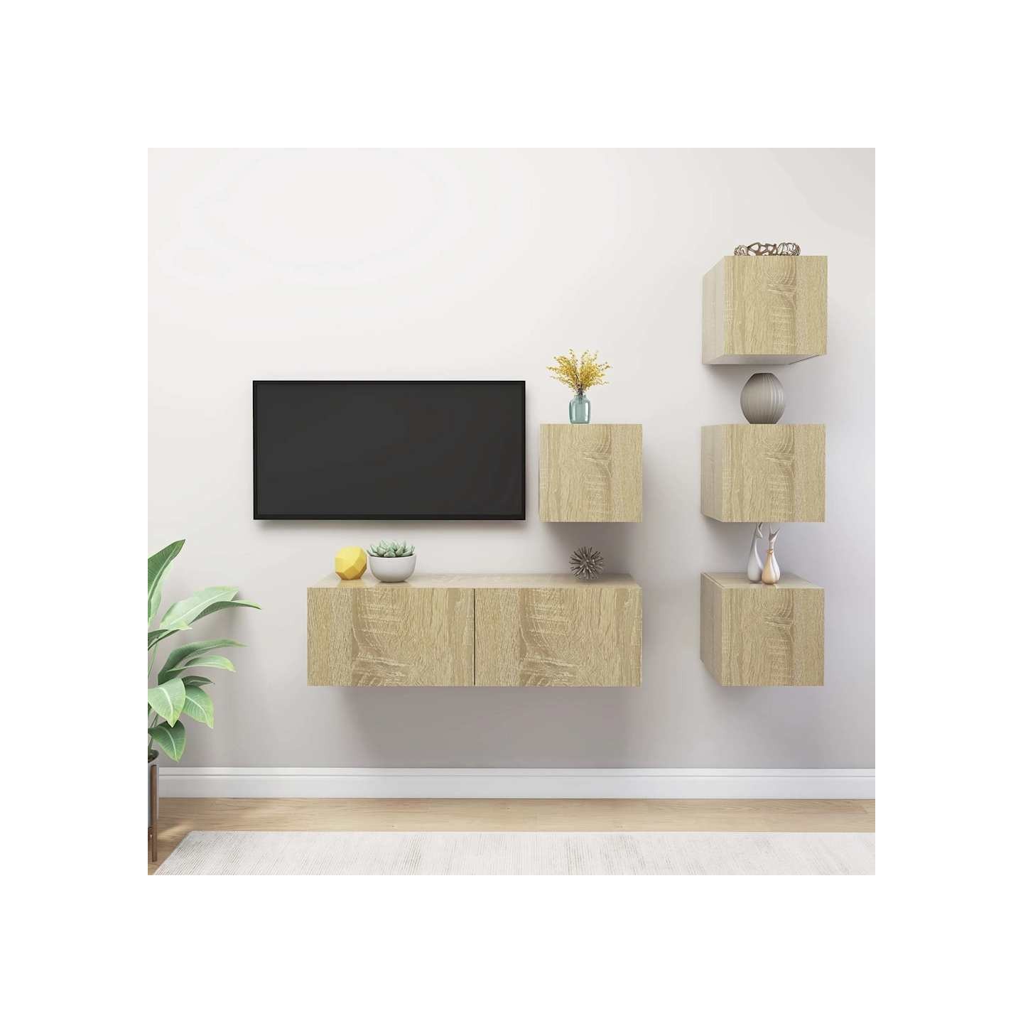 Ensemble de meubles TV 5 pcs Chêne sonoma Bois d'ingénierie