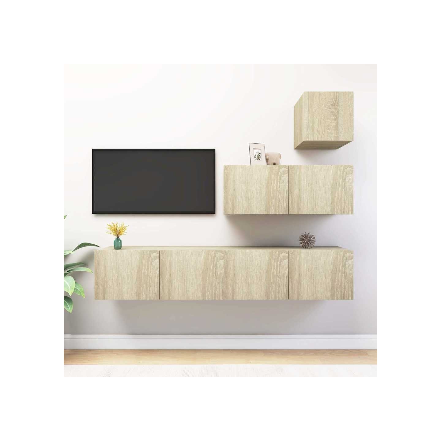 Ensemble de meubles TV 4 pcs Chêne sonoma Bois d'ingénierie