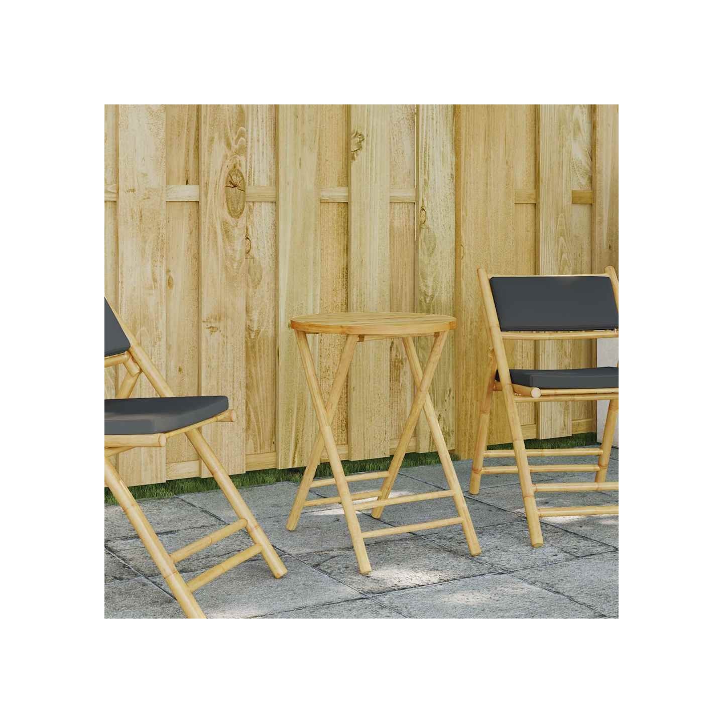 Table de jardin pliable Ø55x75 cm bambou