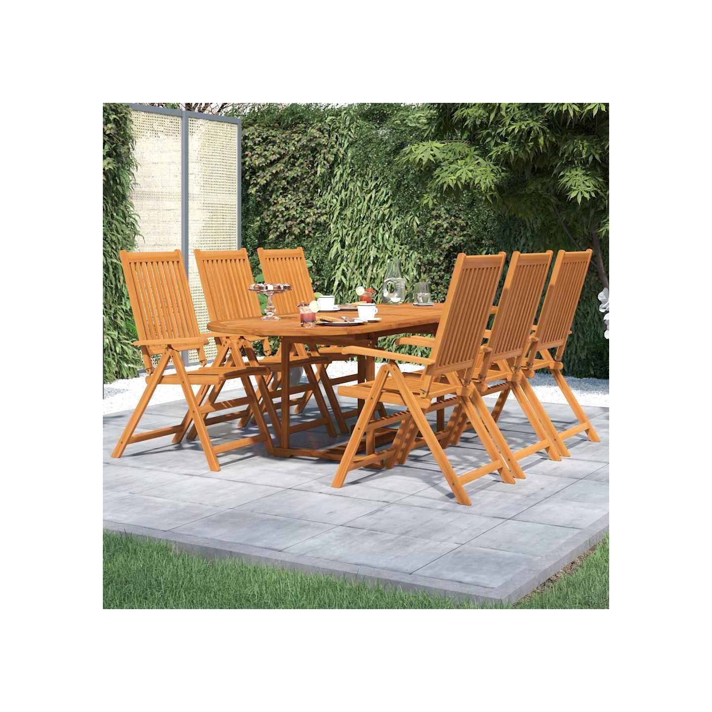 Ensemble à manger de jardin 7 pcs Bois d'acacia massif 160-240 cm