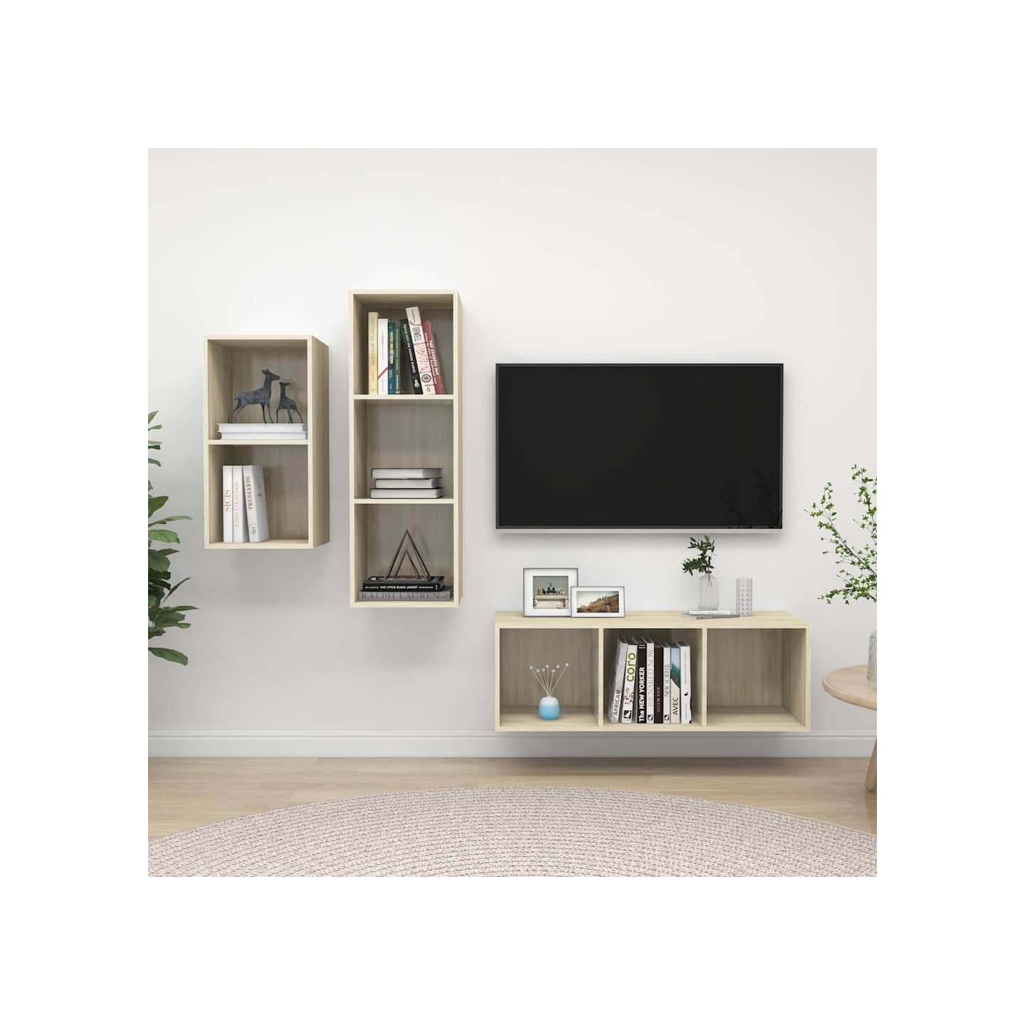 Ensemble de meubles TV 3 pcs Chêne sonoma Bois d'ingénierie