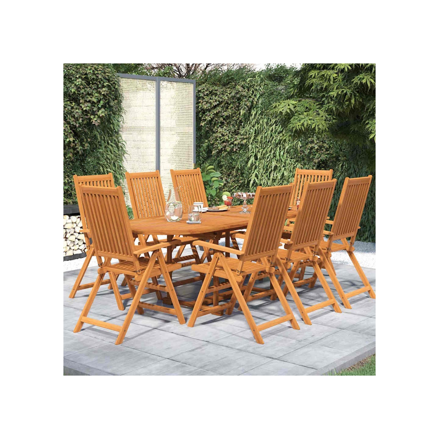Ensemble à manger de jardin 9 pcs Bois d'acacia massif 160-240 cm