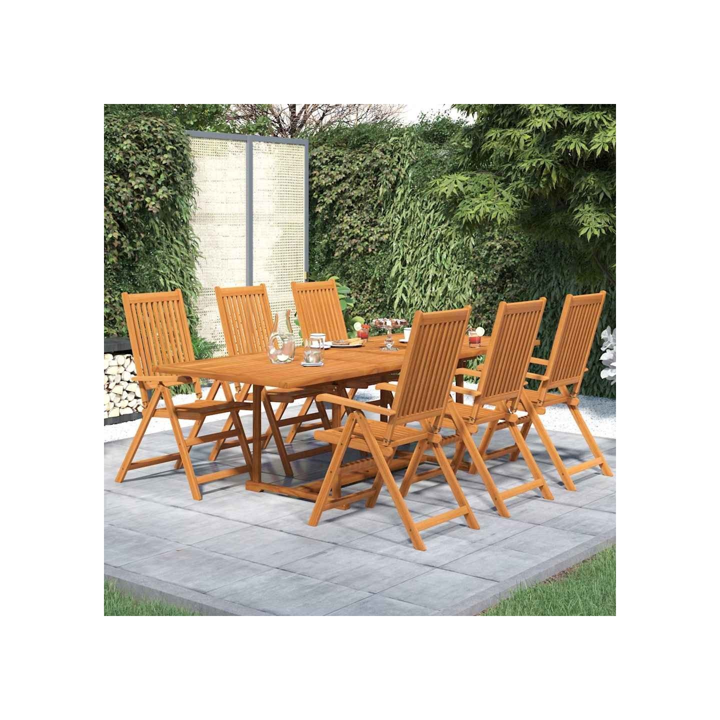 Ensemble à manger de jardin 7 pcs Bois d'acacia massif 160-240 cm