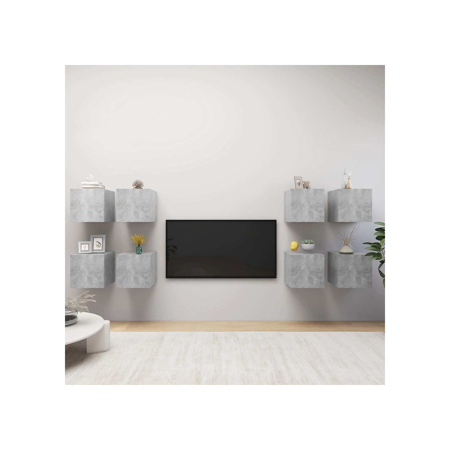 Meubles TV muraux 8 pcs Gris béton 30,5x30x30 cm