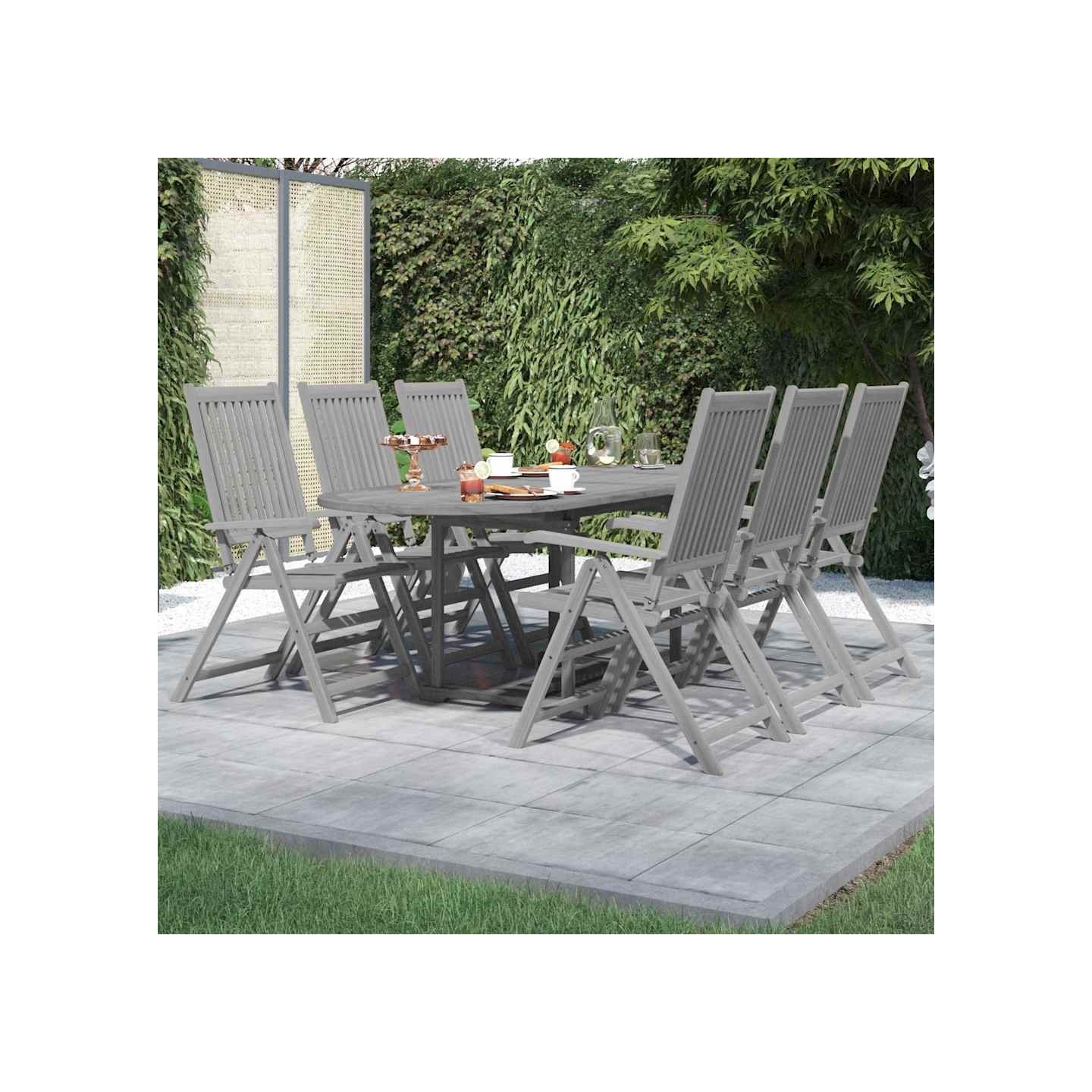 Ensemble à manger de jardin 7 pcs Bois d'acacia massif