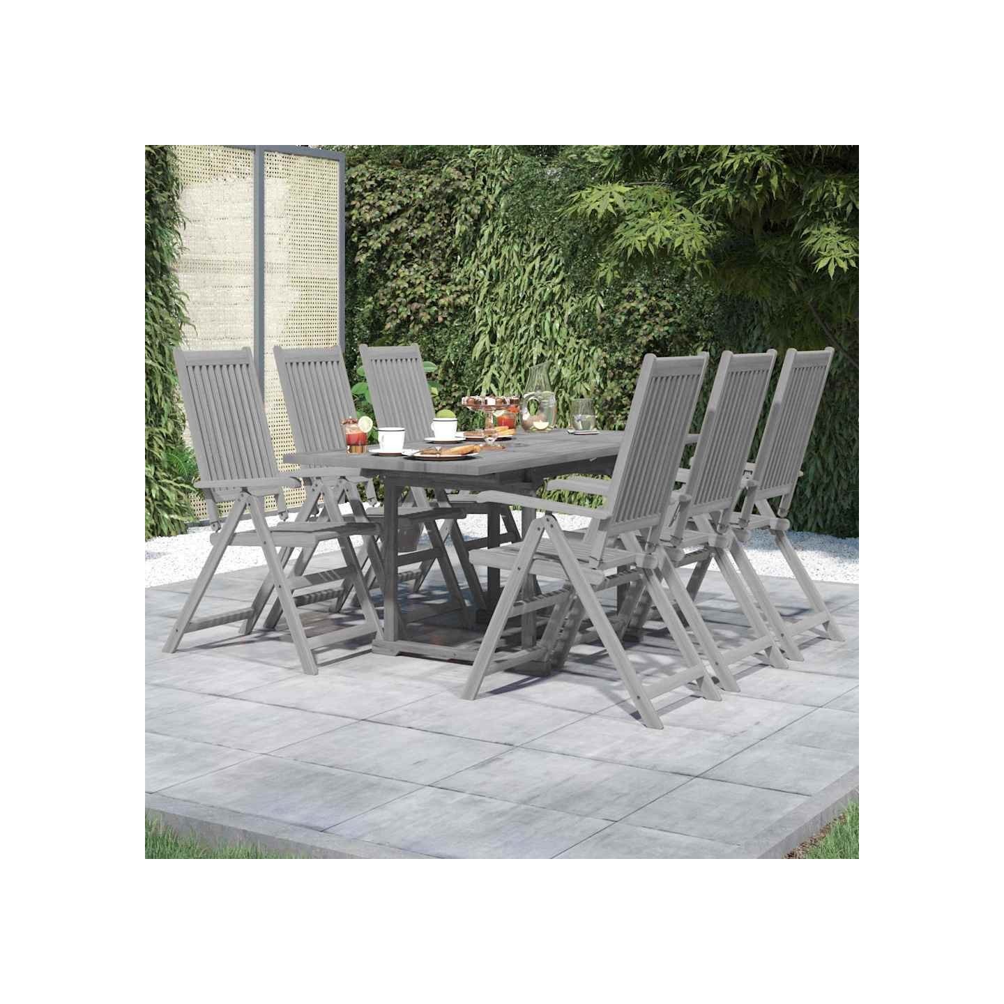 Ensemble à manger de jardin 7 pcs Bois d'acacia solide