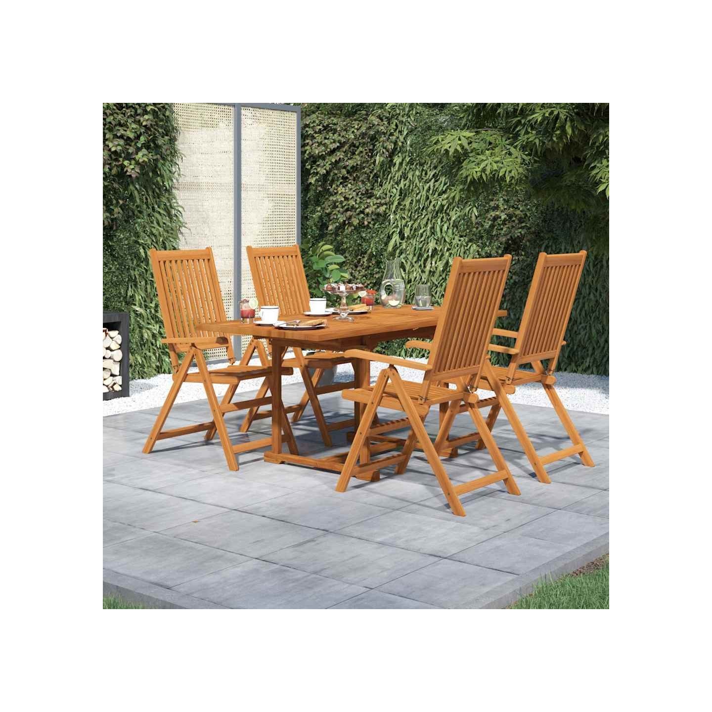 Ensemble à manger de jardin 5 pcs Bois d'acacia massif 120-170 cm