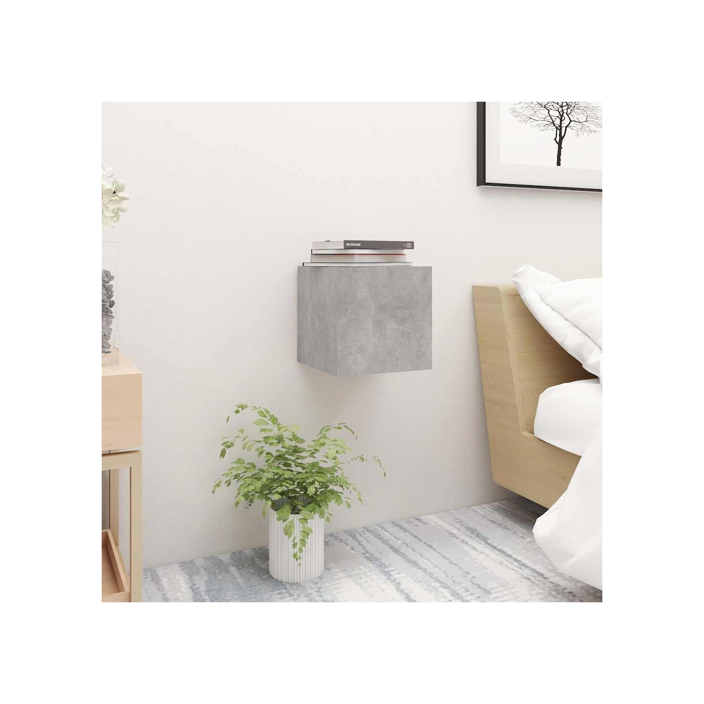 Tables de chevet 2pcs Gris béton 30,5x30x30cm Bois d'ingénierie