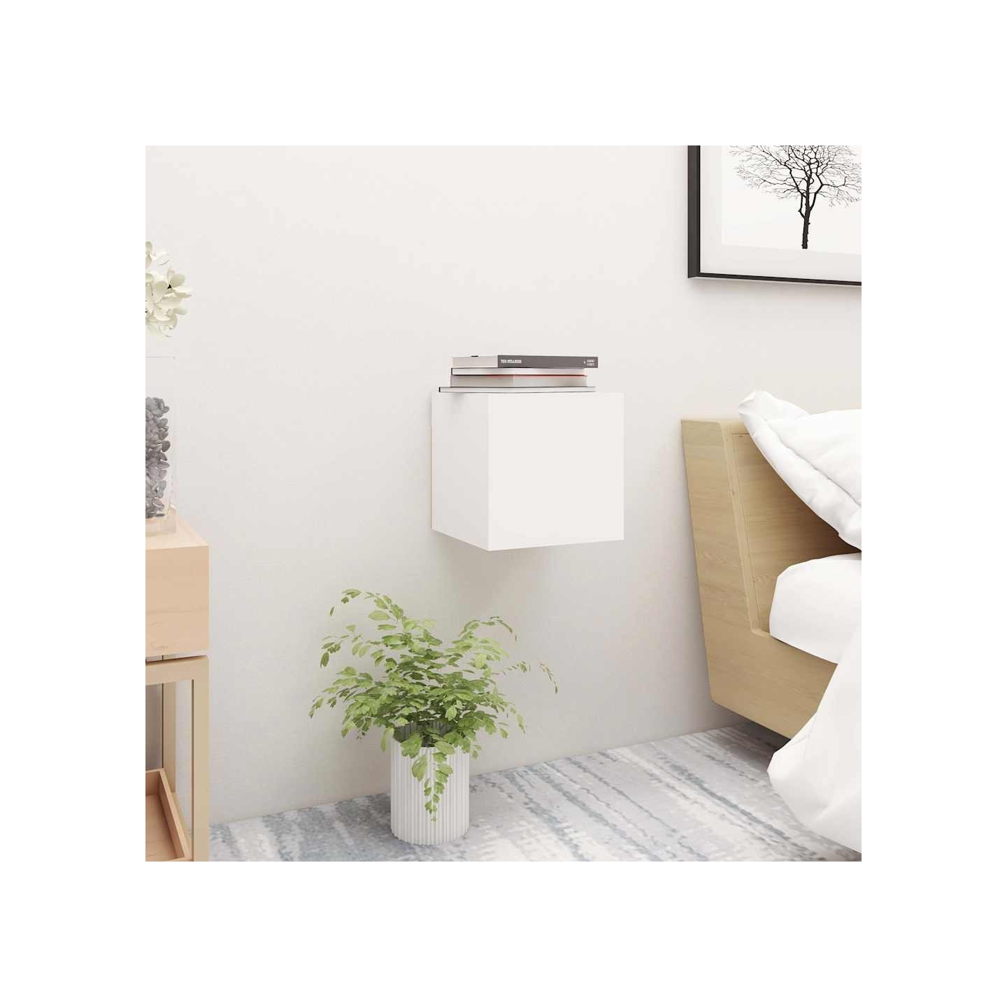 Tables de chevet 2 pcs Blanc 30,5x30x30 cm Bois d'ingénierie