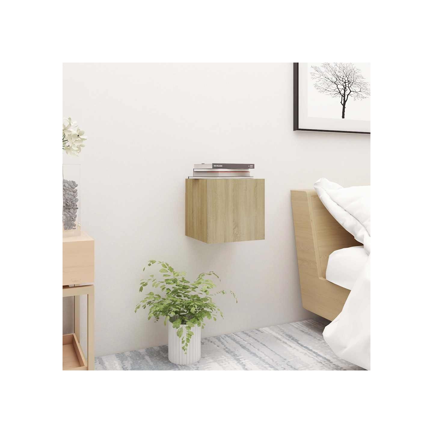 Table de chevet Chêne sonoma 30,5x30x30 cm Bois d'ingénierie