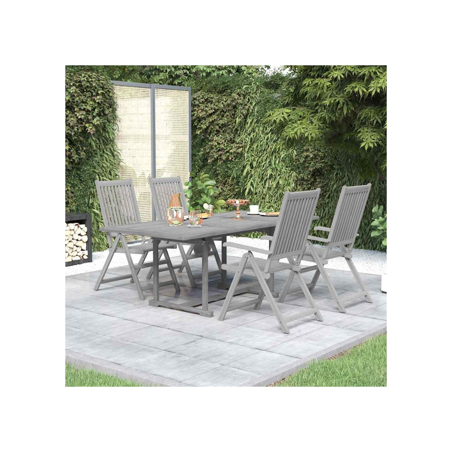 Ensemble à manger de jardin 5 pcs Bois d'acacia massif