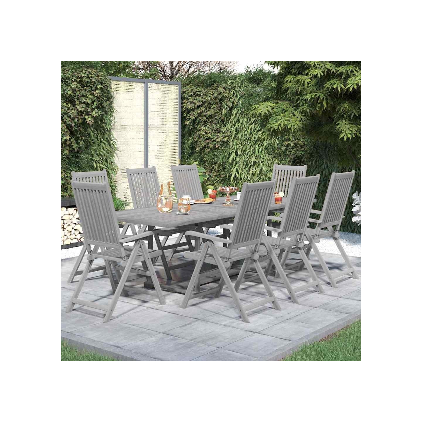 Ensemble à manger de jardin 9 pcs bois d'acacia solide