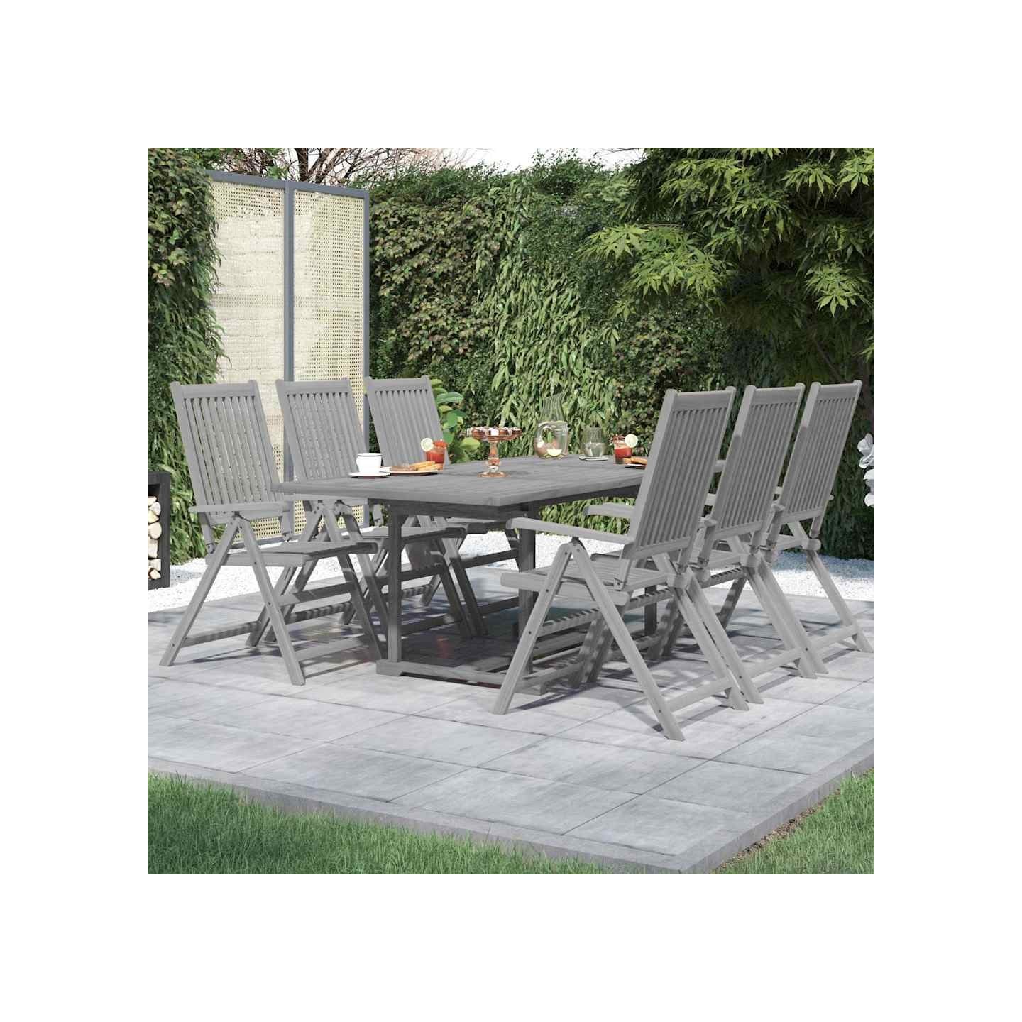 Ensemble à manger de jardin 7 pcs Bois d'acacia massif