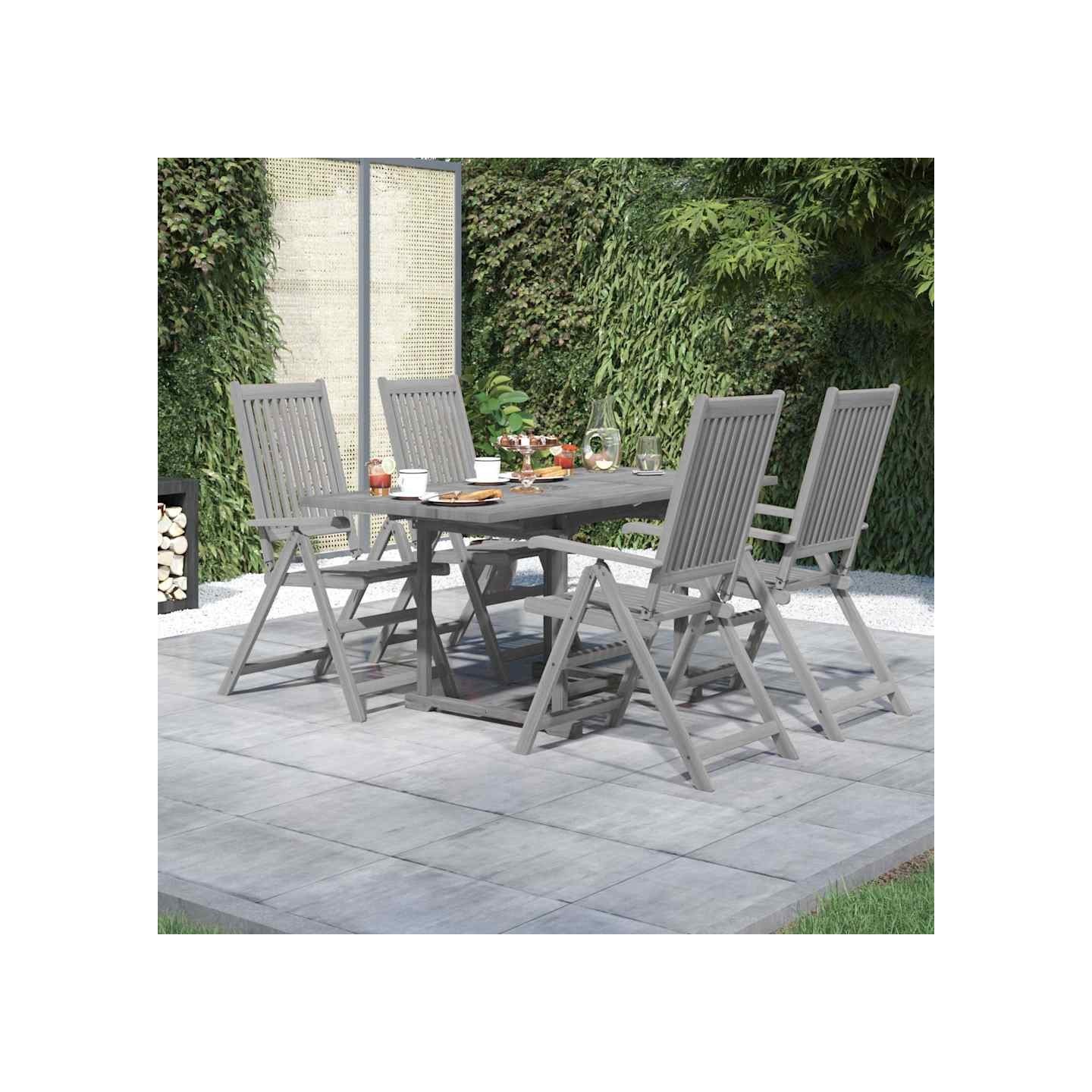 Ensemble à manger de jardin 5 pcs Bois d'acacia solide