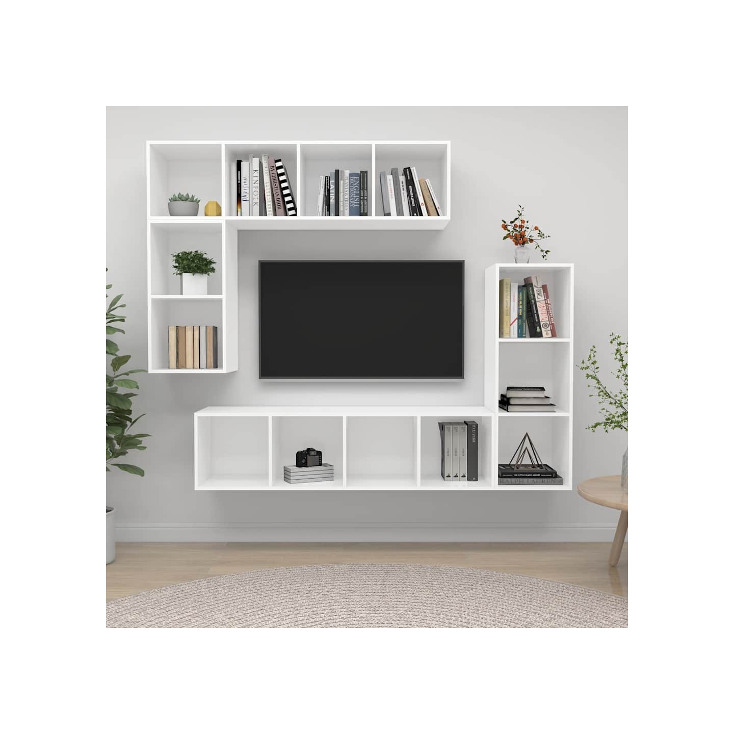 Ensemble de meubles TV 4 pcs Blanc Bois d'ingénierie