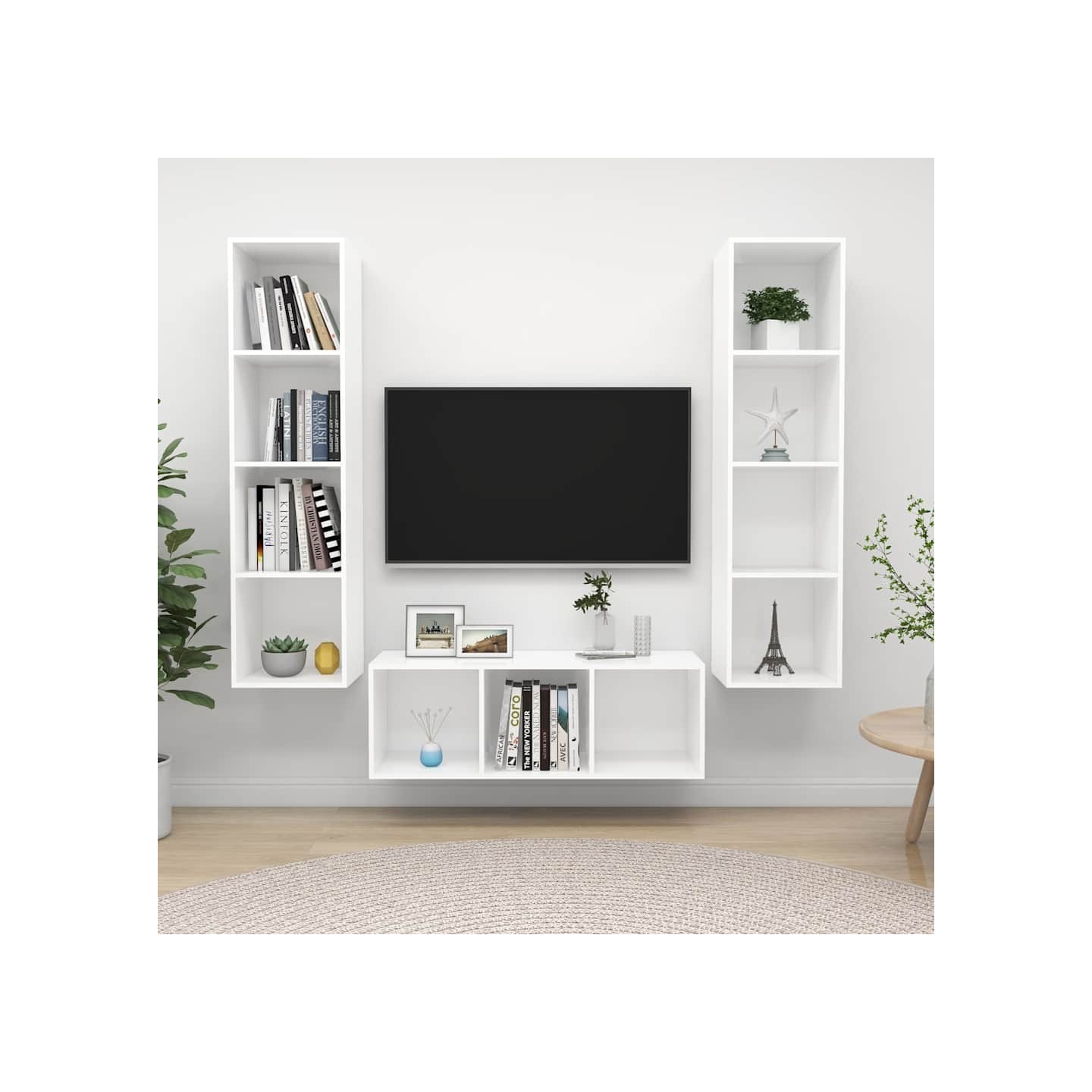 Ensemble de meuble TV 3 pcs Blanc Bois d'ingénierie