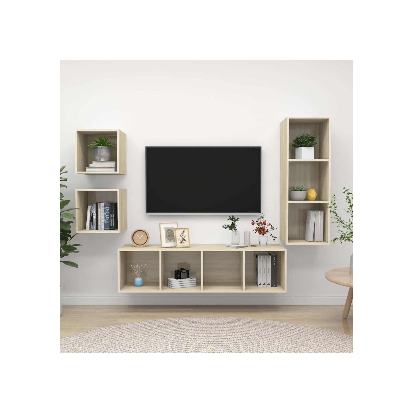 Ensemble de meubles TV 4 pcs Chêne sonoma Bois d'ingénierie