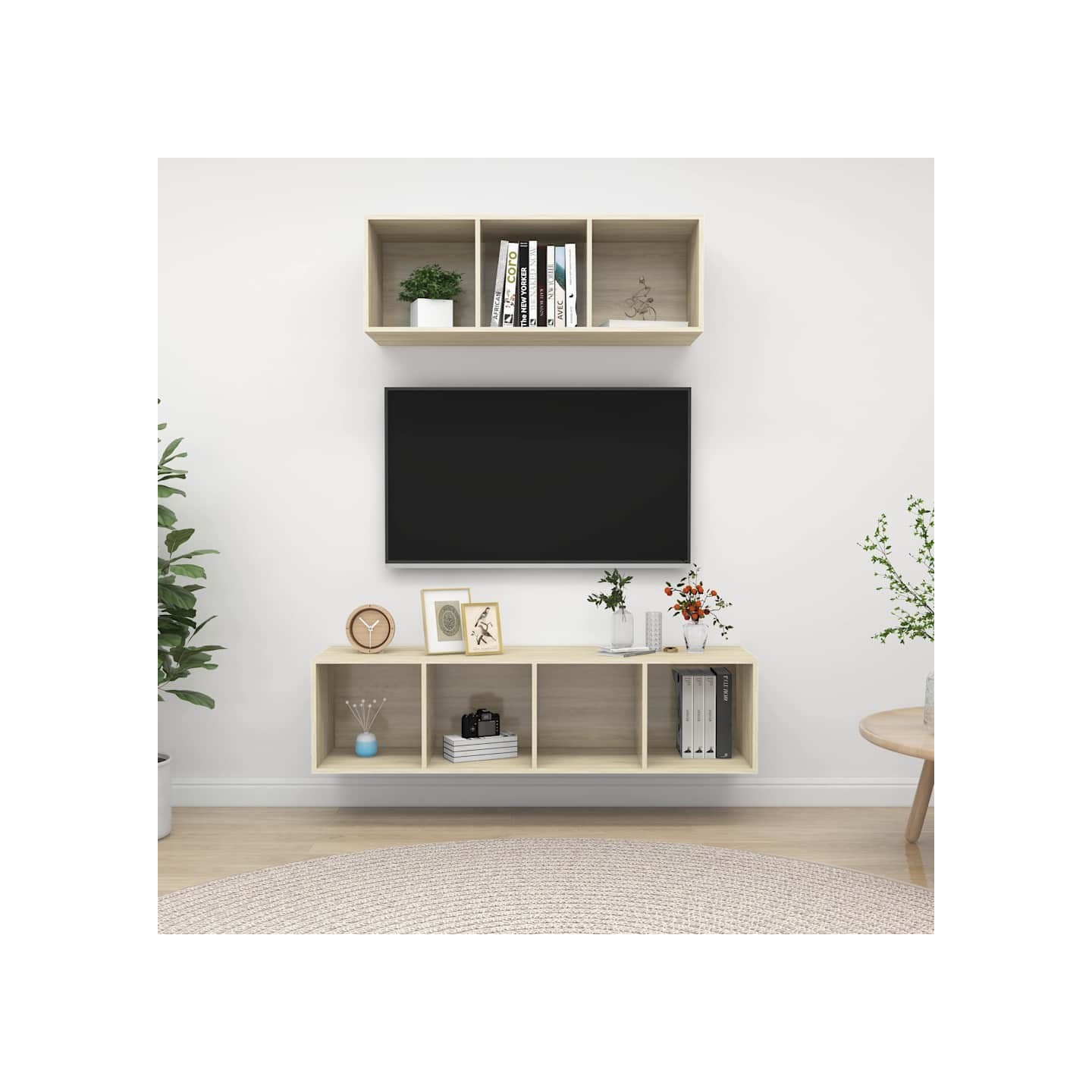 Ensemble de meubles TV 2 pcs Chêne sonoma Bois d'ingénierie