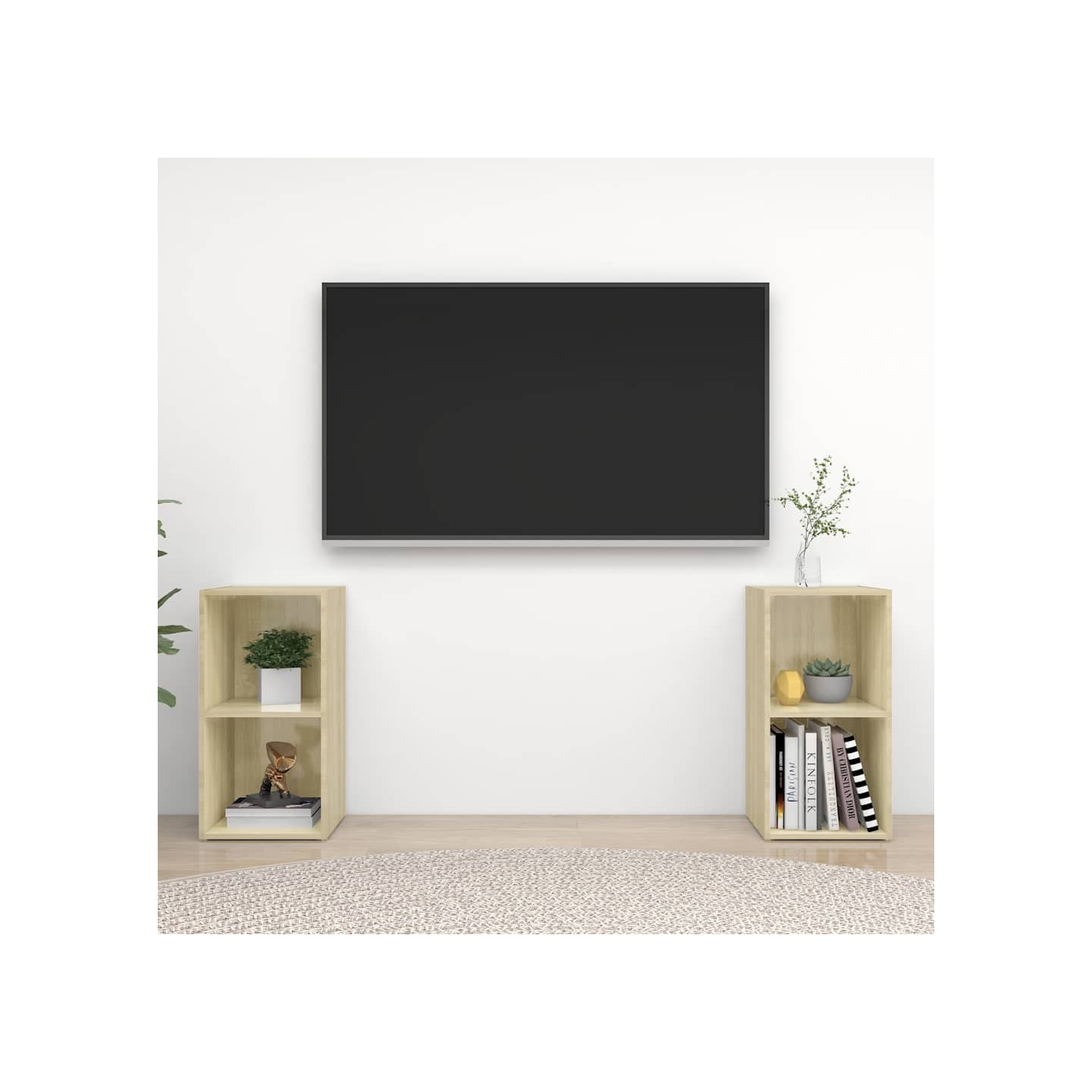 Meubles TV 2 pcs Chêne sonoma 72x35x36,5 cm Bois d'ingénierie