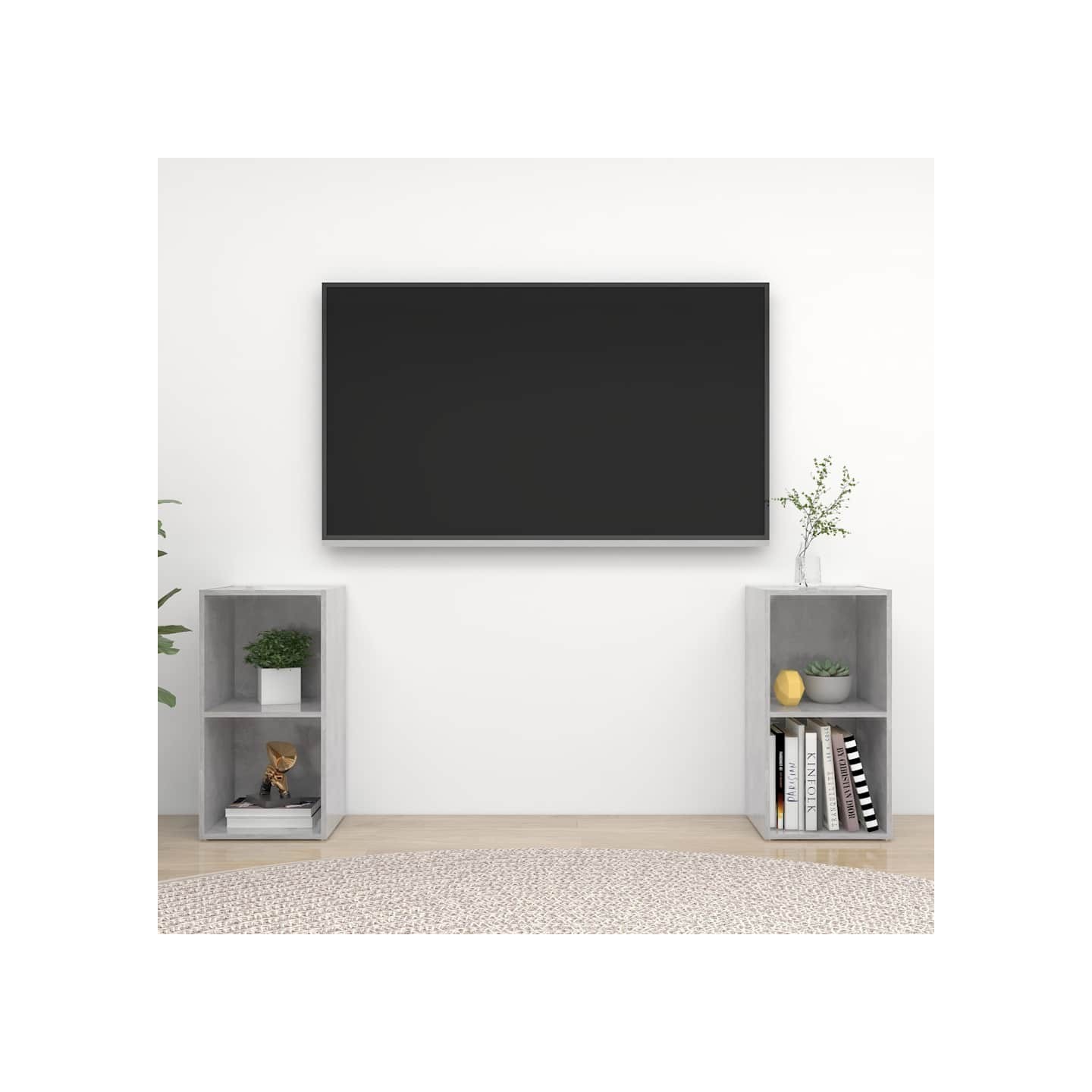 Meubles TV 2 pcs Gris béton 72x35x36,5 cm Bois d'ingénierie