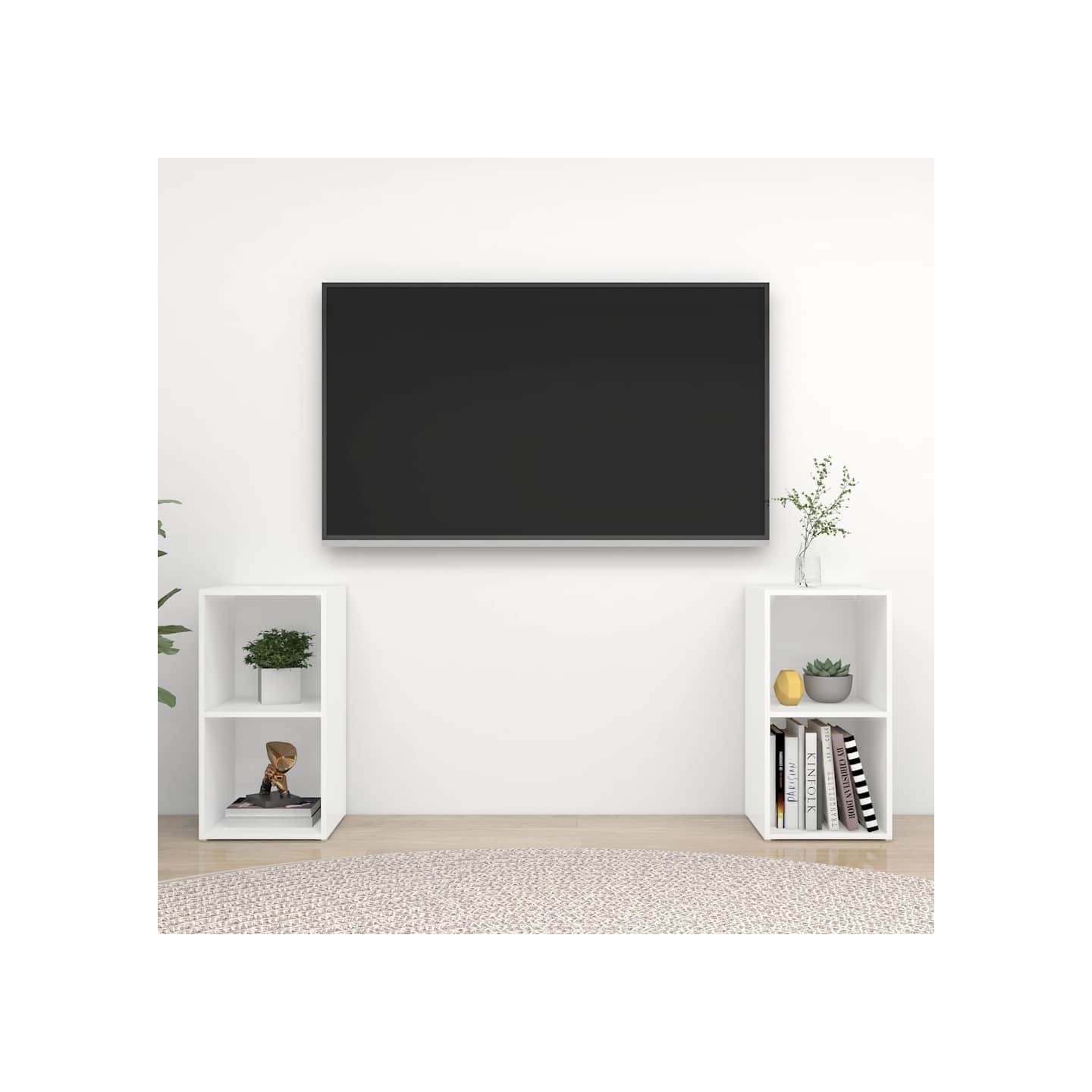 Meubles TV 2 pcs Blanc 72x35x36,5 cm Bois d'ingénierie