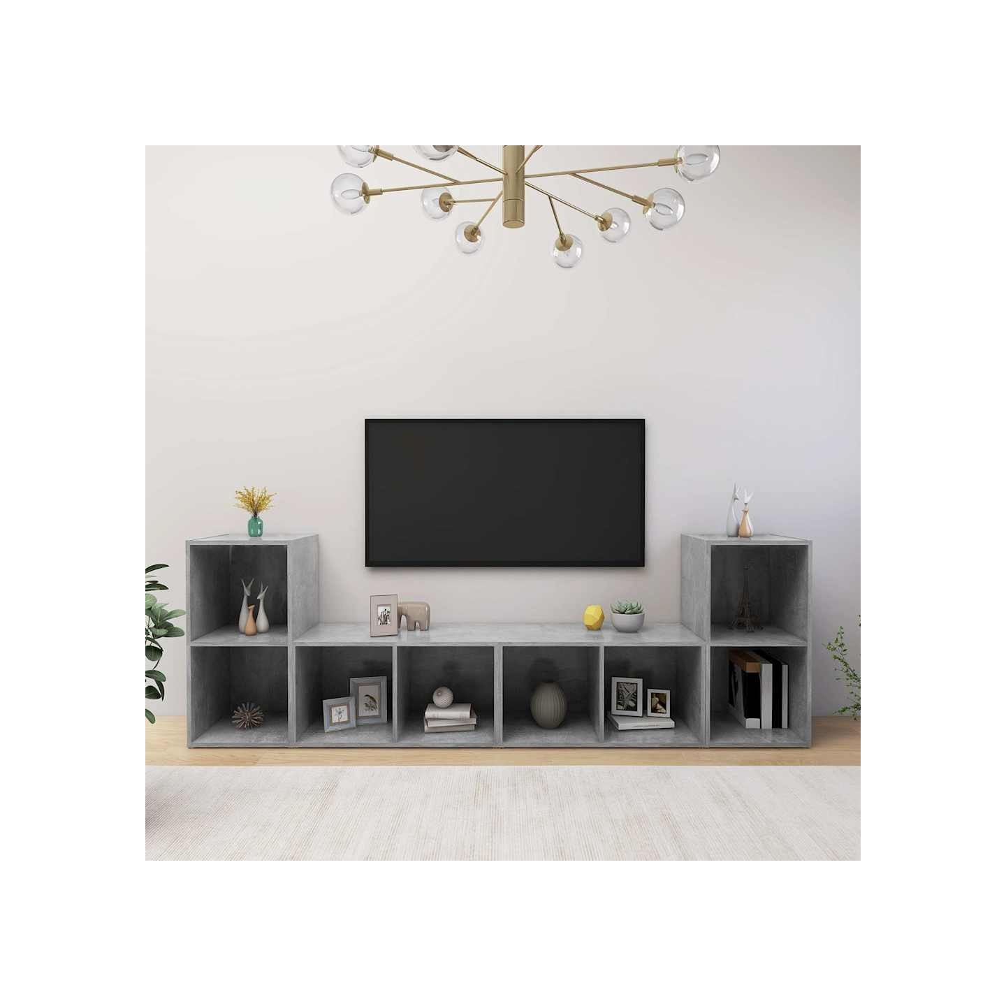 Meubles TV 4 pcs Gris béton 72x35x36,5 cm Bois d'ingénierie