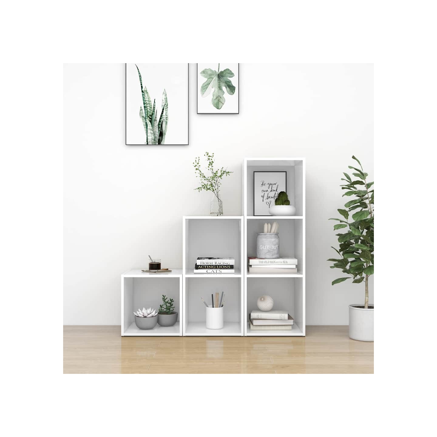 Ensemble de meubles TV 3 pcs Blanc Bois d'ingénierie