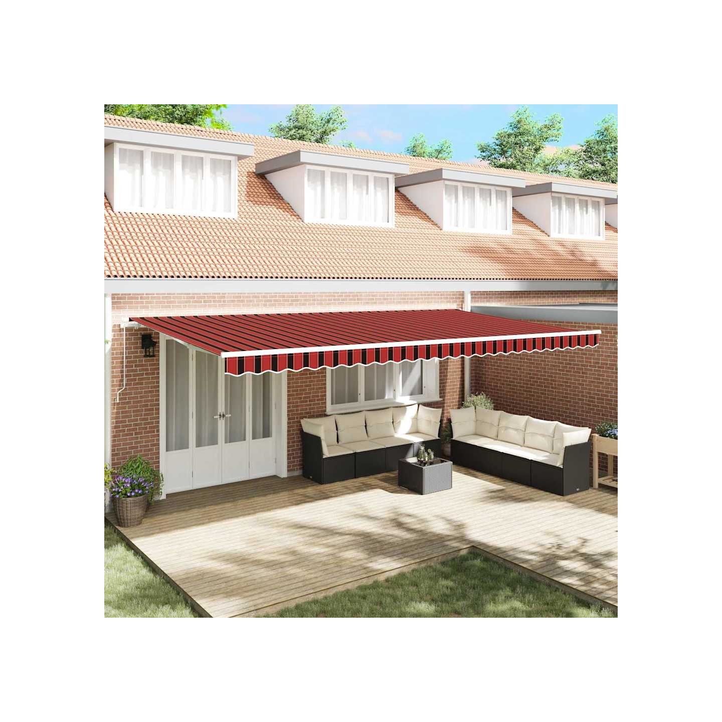 Auvent rétractable Orange et marron 600 × 300 cm
