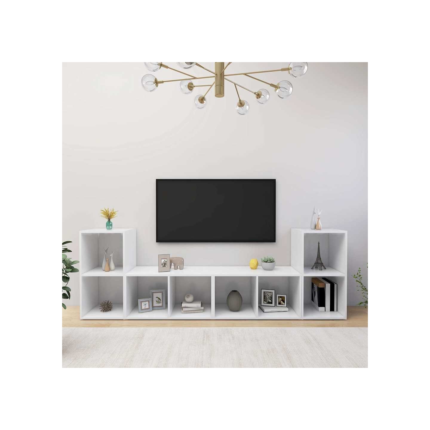 Meubles TV 4 pcs Blanc 72x35x36,5 cm Bois d'ingénierie