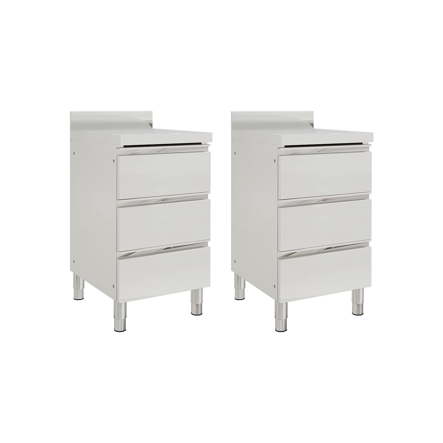 Armoires de cuisine commerciales avec 3 tiroirs 2pcs 50x60x96cm