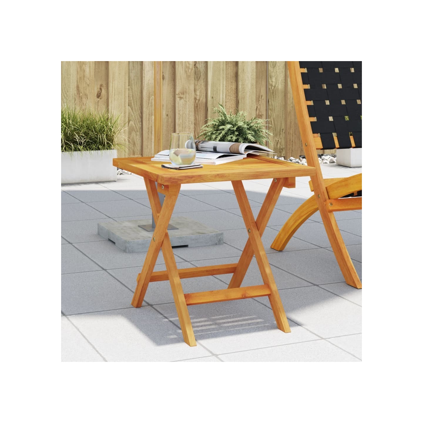 Table d’appoint de jardin 40x40x40 cm bois d'acacia massif
